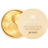 Petitfee Gold &amp; Snail Hydrogel Eye Patch 60ea (30pairs) - 24k Gold Snail Eye Mask for Firming, Healthy Skin, Hydrating, Skin Elasticity, Snail Secretion Filtrate, Bamboo Extract, Green Tea Extract