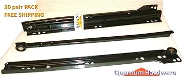 20 Inch 75 Lb Black Epoxy Coated Cabinet Drawer Slides Blum Type