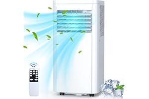 Rintuf Portable Air Conditioner, 10000 BTU Portable AC Unit with Dehumidifier & Fan, Up to 450 Sq.Ft, 24H On/Off Timer, Quiet Air Conditioner Portable for Room, Window Mount Kit & Remote Control
