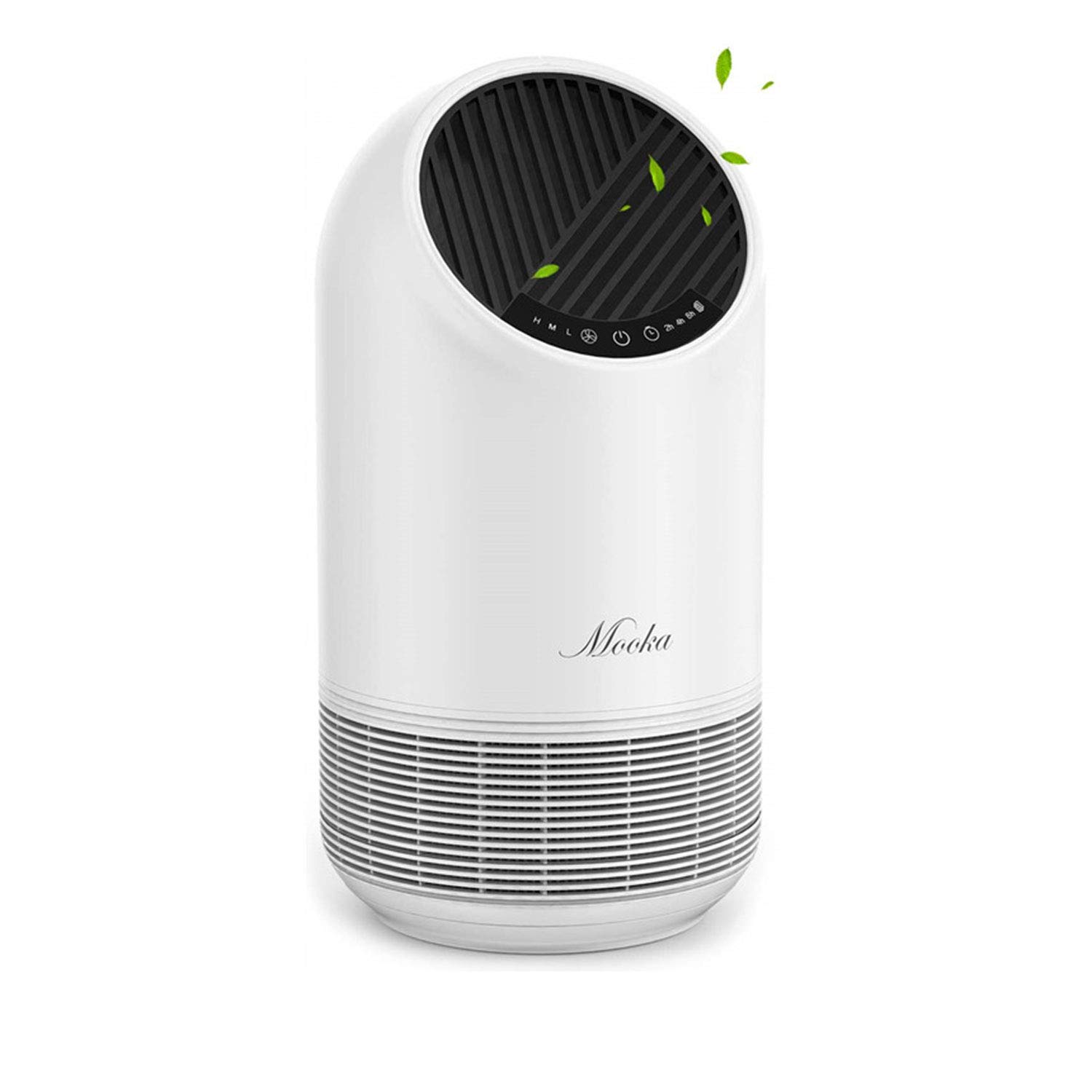 MOOKA Air Purifiers for Home Large Room 1095ft², H13 HEPA Filter Air Cleaner with USB Cable for Pets Smokers Remove Pollen Dust Smoke Dander for Bedroom Office Living Room, Night Light, M02