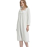 Cityelf Women’s Vintage Lace Nightgown Victorian Style Nightshirt Lounge Dress Stretchy Pajama Shirt Sleepwear