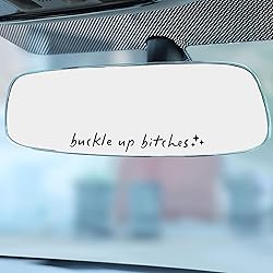 2 x Buckle Up Rearview Mirror Decal, Car Sticker