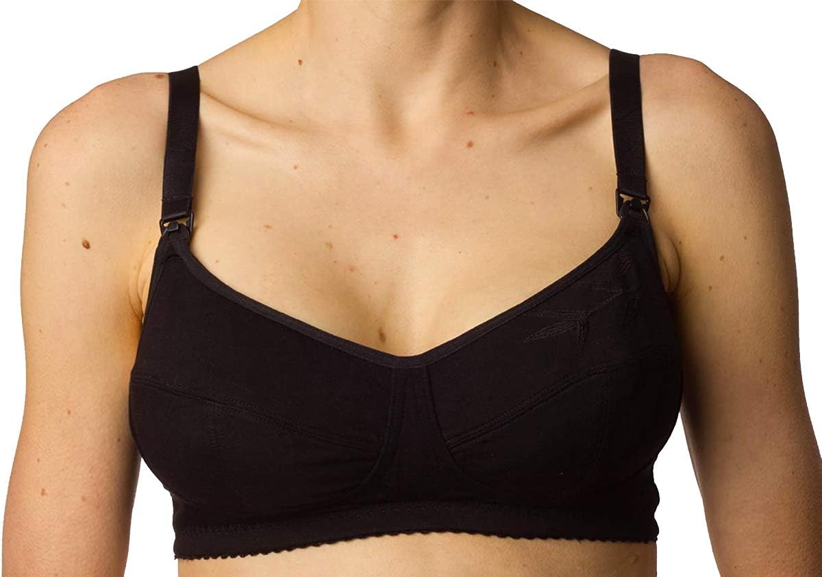 Womama Bamboo Evolve 3/4-Cup Nursing Bra, Black, Size 32F