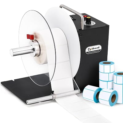 CGOLDENWALL Automatic Label Rewinder Machine, Bidirectional Rewinding, Corefree/1"/1.5"/3" Core, Max Label Diameter 7.8" Width 4.7", Speed Adjustable, Auto-sync with Printers, 100V-240V