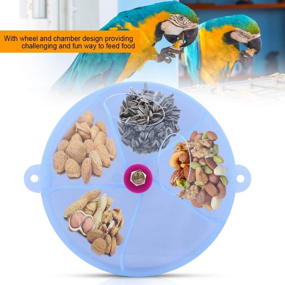 Parrot Foraging Wheel Interactive Puzzle Feeder Toy for Cockatiel Conure Budgies Parakeet Small Parrots - Blue Bird Enrichment Activity - Image 4