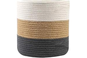 Outanaya Cotton Rope Storage Basket 25x25cm Woven Flowerpot Cover and Organizer for Home Decorative Storage