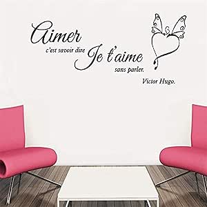 Amazon Com Bro Decals Wall Vinyl Decal Dinosaur French Quote Aimer C Est Savoir Dire Je T Aime Sans Parler Vinyl Decor Sticker Home Art Print Br7868 Tools Home Improvement