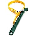 QWORK 9" Belt Strap Wrench, Multi-Purpose Adjustable Strap Oil Filter Strap Opener Wrench with 19 11/16" Capacity Adjustable Strap