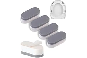 WETEL Toilet Seat Bumpers for Use With Bidet, Suitable for Bidet Kits, Toilet Seat Spacers, Stops Sliding & Wobbling, Premium Adhesive Pads - 4 Pack