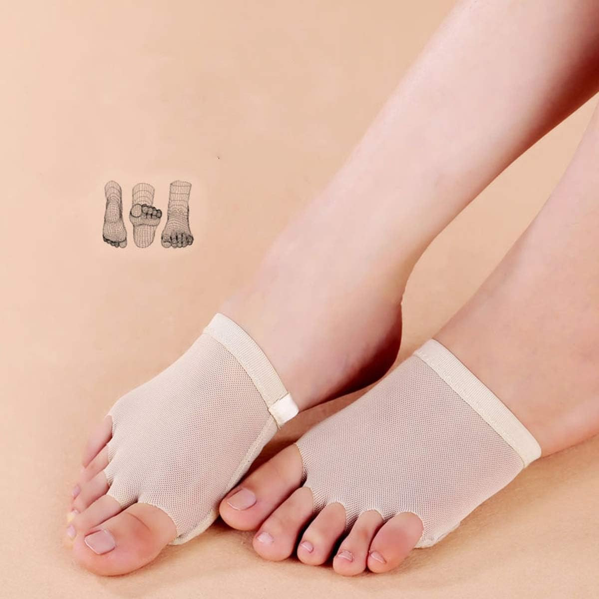 Xingny Ballet Dance Paws Cover Toe Pad Microfiber Belly Arch Support Plantar Brace Dancing Practice Half Shoes Socks Forefoot Protective Sleeve (Size : M) : Garden & Outdoor