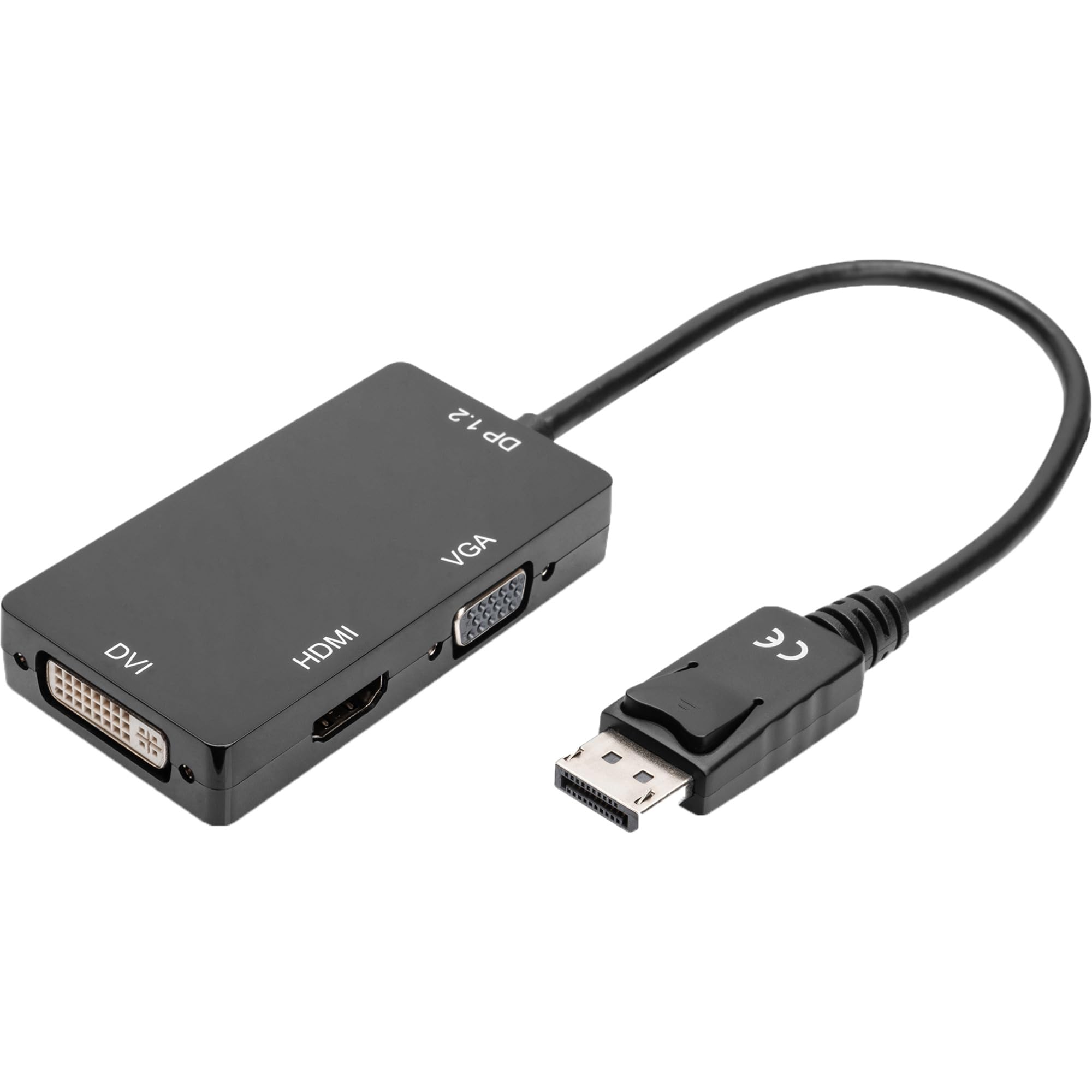 DIGITUS DisplayPort Graphics Adapter DP to DVI-D + HDMI + VGA 4K Ultra HD 30Hz Black