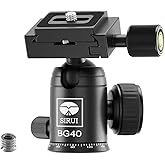 SIRUI Ball Head, Aluminium Professional Tripod Ball Head with 360° Panning Base, QR Plate (BG-40)