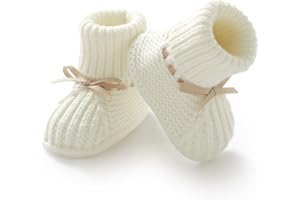mimixiong Baby Booties Newborn Infant Sock Shoes Hand Knitting Crochet Boy and Girl Cozy Shoes