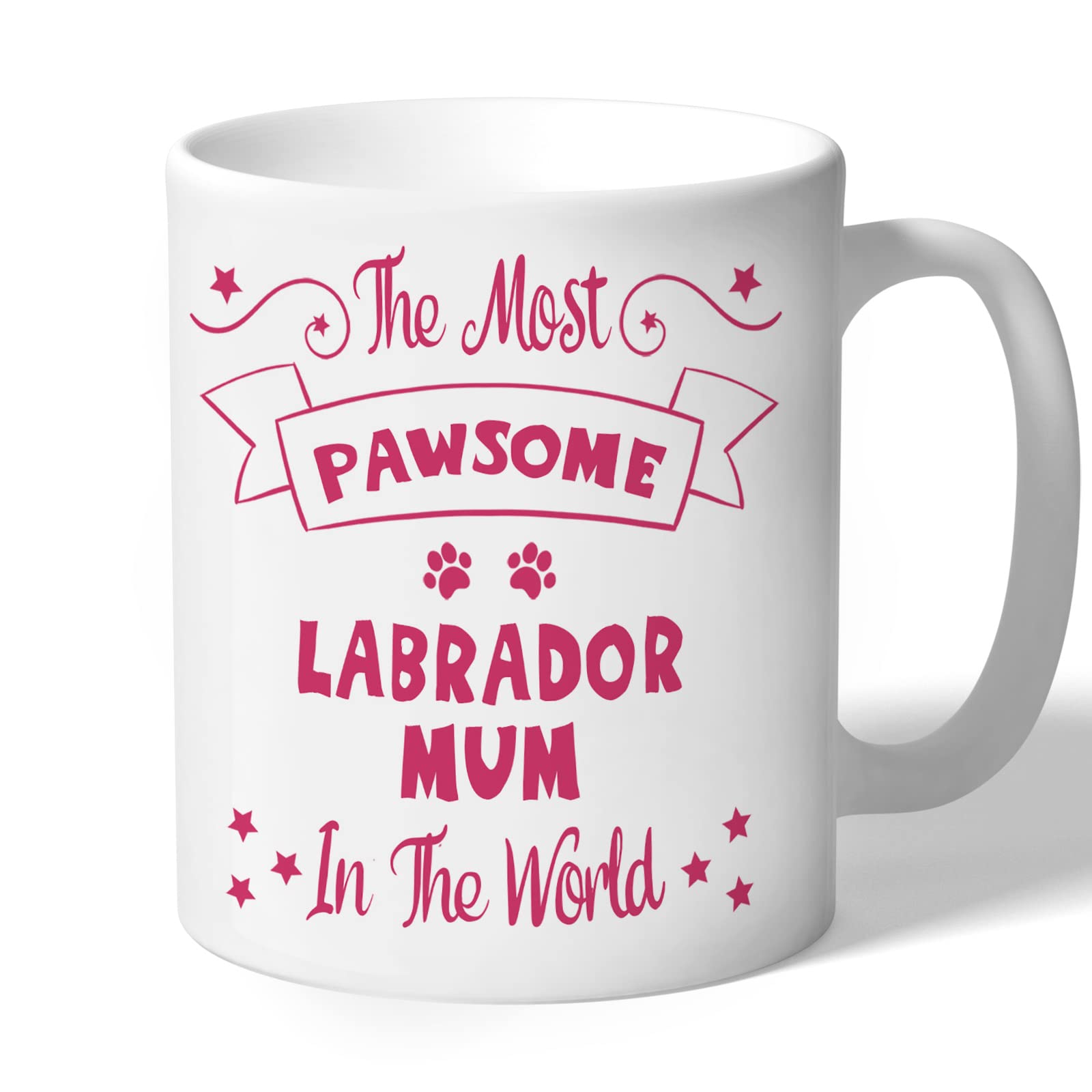 Dog Lovers Collection Labrador Mum Mug - Pawsome - Labrador Gifts (Raspberry Print)