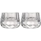 Donoucls Crystal Votive Tealight Candle Holders Home Decorations for Christmas Wedding Table 2.5" Diameter x 1.8" High Set of 2