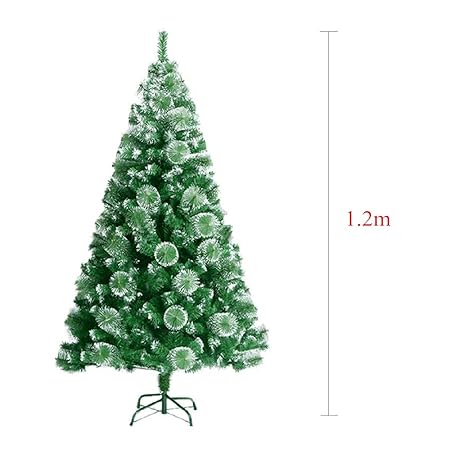 MCTECH Künstlicher Weihnachtsbaum Geschmückter Grün Natur-Weiss Christbaum Tannenbaum mit Schnee-Effekt PVC (120CM)