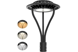 ADUB 60W LED Post Top Light, ETL Listed LED Post Lights 3000K 4000K 5000K, Dusk to Dawn Lamp Post Outdoor Lighting, IP65 Commercial LED Area Pole Fixture for Garden Yard Parking Lot