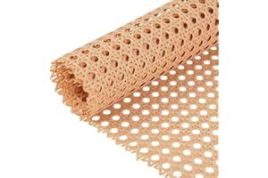 RESLLOWE Upgraded Plastic Rattan Webbing, 16"x80" DIY Handwoven Synthetic Poly Rattan, Wicker Cane Rattan Webbing for Home Decor Projects Furniture Caning Chairs Cabinets Beds, Brown