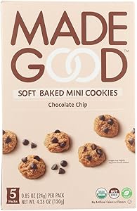 MadeGood Chocolate Chip Soft Baked Cookies, Organic Snacks, 0.85oz Each