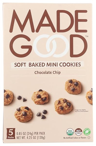 MADEGOOD CHOCOLATE CHIP SOFT BAKED COOKIES, ORGANIC SNACKS, 0.85OZ EACH