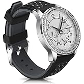 Narako Quick Release Silicone Watch Bands Divers Model Replacement Rubber Watch Strap 20mm 22mm 24mm 26mm Waterproof dot Bicolor Silver Buckle for Men and Women Sport (24mm, Gray)