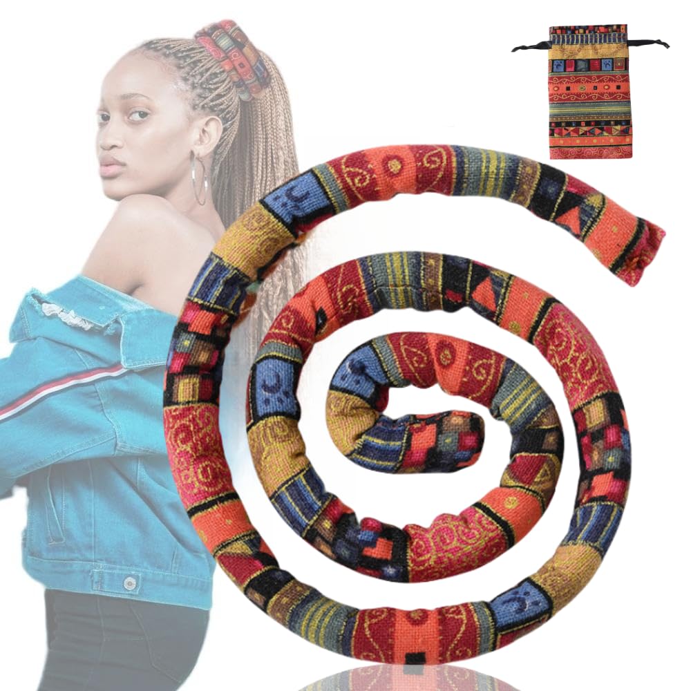 Spiral Lock Hair Tie Bendable Hair Bands Ethnic Style Hair Ropes Ties Horsetail Headband Colorful Dreadlocks Long Ponytail Holders Hair Accessories
