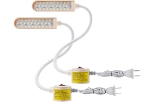 Bonlux Sewing Machine Light, 30 LEDs Flexible Gooseneck Work Light with Magnetic Mounting Base, 6W Portable Work Lamp for Workbench Lathe Drill Presses, Daylight 6000K (2-Pack)