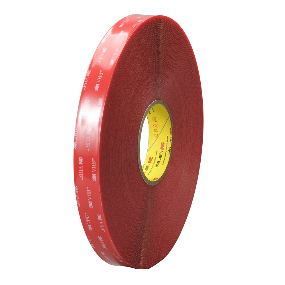 TapeCase 3M 4905 3.25" x 36yd Clear Double Sided General Purpose Acrylic Tape, 20 mil (0.51mm) Thick, 3.25 in x 36 yd. Roll