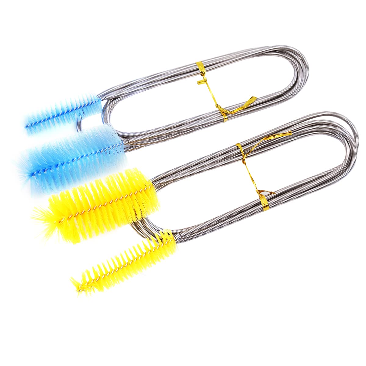 WANGCL Pack of 2 Aquarium Cleaning Brushes Flexible 155 cm Aquarium Water Filter Pipe Air Hose Stainless Steel Double Sided Hose Brush