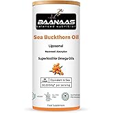 LIPOSOMAL Sea Buckthorn Oil Capsules 30,000mg | 180 Count | High Strength Vegan Supplement | Source of Omega 7 Essential Fatty Acids | No Artificial Preservatives | by Baanaas