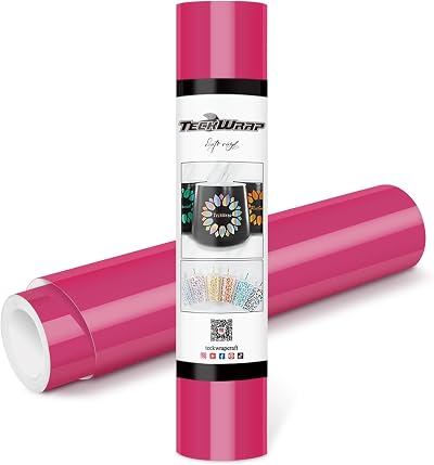 TECKWRAP Permanent Adhesive Vinyl 12x10ft Glossy Fuchsia