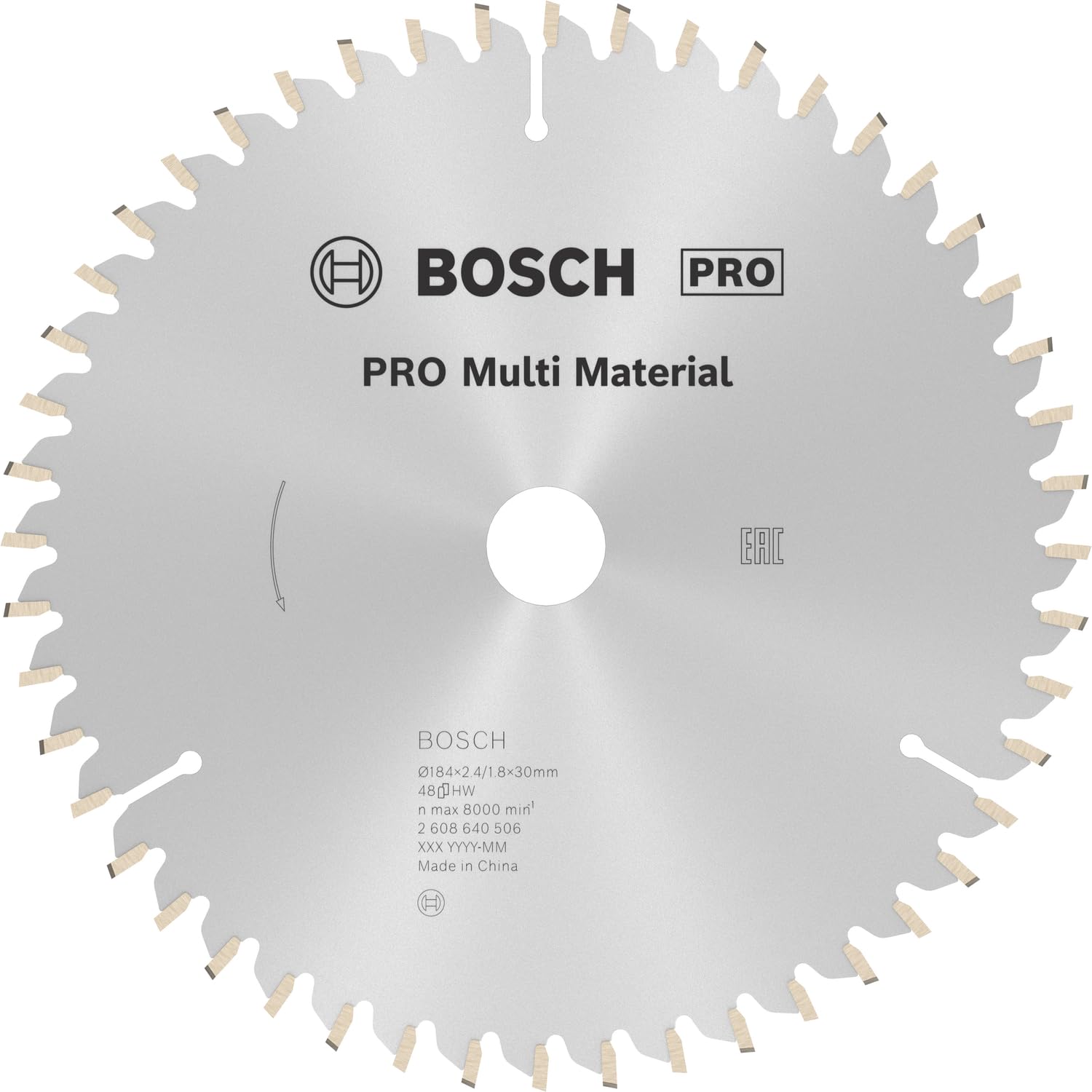 Bosch 1x PRO Multi Material Circular Saw Blade for Corded Hand-Held Saws (for Aluminium, Plastics, Ø mm, Professional Accessory Hand-Held Circular Saw)