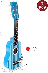 SOKA Wooden Blue Striped Guitar Toy for Kids Toddlers Ages 3+ Interactive Music view 5