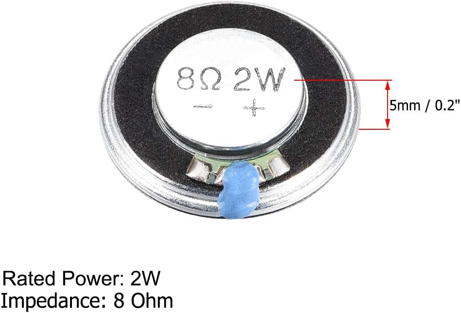 sourcing map 2W 8 Ohm Micro Internal Speaker Magnet Loudspeaker 28mm Dia 4pcs, 28mmx40mm 2w 8 ohm - Image 4