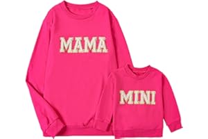 MYBFYABO Mommy and Me Matching Outfits Long Sleeve Funny Letter Printed Sweatshirts Family Matching Outfits Pullover Tops