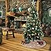 MACTING Countryside Burlap Tree Skirt Christmas White Snowflake Printed Xmas New Year Holiday Decorations Indoor Outdoor (Khaki, 48