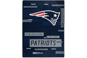 NORTHWEST ENTERPRISES NFL Digitize Design Plush Raschel Thow Blanket, 60"x80" (New England Patriots)