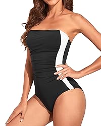 Holipick Women Black White Color Block One Piece
