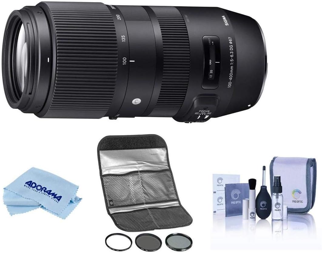 Amazon Com Sigma 100 400mm F5 6 3 Dg Os Hsm Lens For Canon Ef Mount With Hoya 67mm Digital Filter Kit Ii Uv Cpl Nd8x Cleaning Kit Microfiber Cloth Electronics