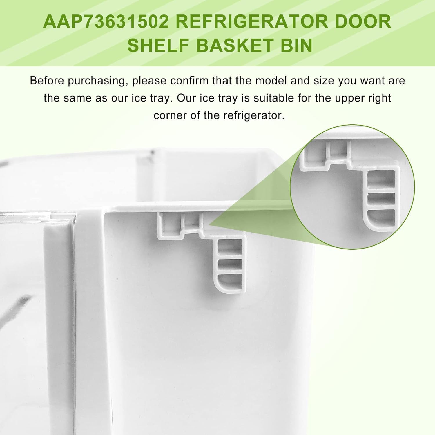 AAP73631502 LG Refrigerator Shelf Replacement (RIGHT) Compatible with Ken-more LG Refrigerator Door Bin LFX28968ST LMXS27626S - BY AMI PARTS