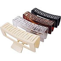 4 Pack Extra Large Hair Claw for Women, 5'' Strong Hold Bright Clamps for Thick and Long Hair, 90's Non-slip Square Jaw Clips