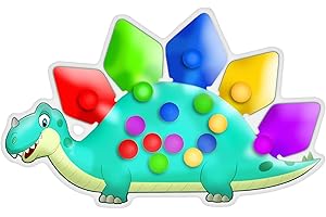 Dinosaur Color Sorting Sensory Toy, Christmas Stocking Stuffer Gift for Toddler Activities Fine Motor Matching Game Roadtrip 