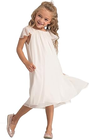 ivory chiffon flower girl dress