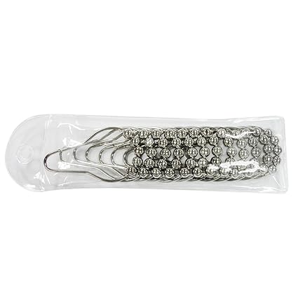 Imported 12Pcs Chrome Plated Ball Bead Easy Glide Shower Metal Curtain Rings ...-53000321MG