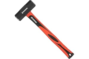 INTERTOOL 4lb Sledge Hammer – Drilling/Crack Hammer Small Slug Sledgehammer - Heavy Duty with Anti-Slip Shock Absorbing Fiberglass Handle - HT-0242