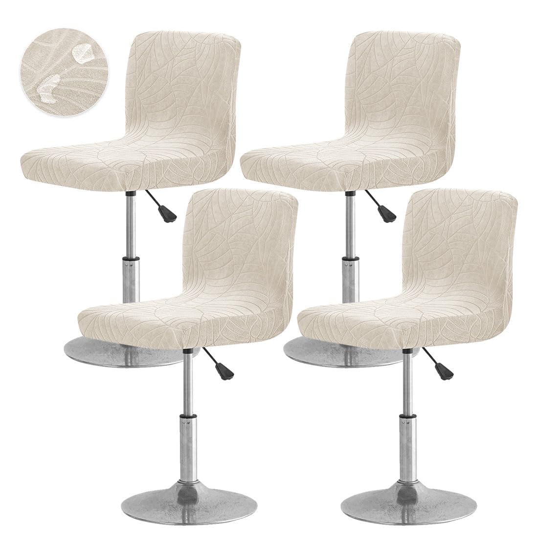 Photo 1 of Buenanir Bar Stool Cover with Back Waterproof Counter Height Bar Stool Slipcovers Stretch Swivel Barstools Slipcovers Pub Counter Chairs Covers for Kitchen Island Home Bar 4 Pack Beige-Yellow