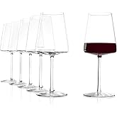Stölzle Lausitz Red Wine Glasses Power Set of 6, 17 1/2 oz – Premium Glasses for Full-Bodied Wines – Modern Red Wine Glasses with Angular Design for Maximum Flavor – Dishwasher- & Break-Resistant