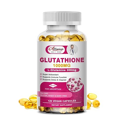 face serum with glutathione High Strength Liposomal Glutathione Capsules -1000mg Active Reduced Form  Glutathione with L-Glutamine 300mg Enhanced Absorption - Antioxidant, Detox  & Cleanse, Immune Health Support-120 caps in Kenya