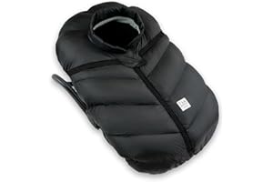 7 A.M. 7AM Enfant Car Seat Covers - Cocoon Baby Cover for Boys & Girls, Rain & Snow Repellent, Breathable Windproof, Center Zipper, Universal Fit for Infant Car Seat (0-12M) (Black)