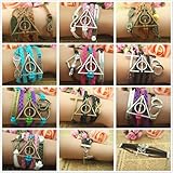 Harry Potter Deathly Hallows, Infinity, Owl, Believe Freedom Braided Leather Bracelet